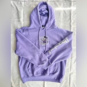 Disney 100 purple Mickey & friends hooded sweater, size medium unisex